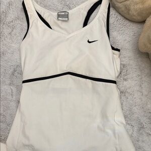 Nike Women's White and Black Tank Top